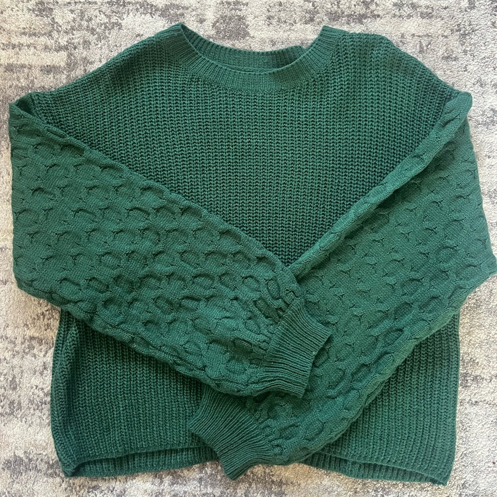 Green Cable Knit Sweater